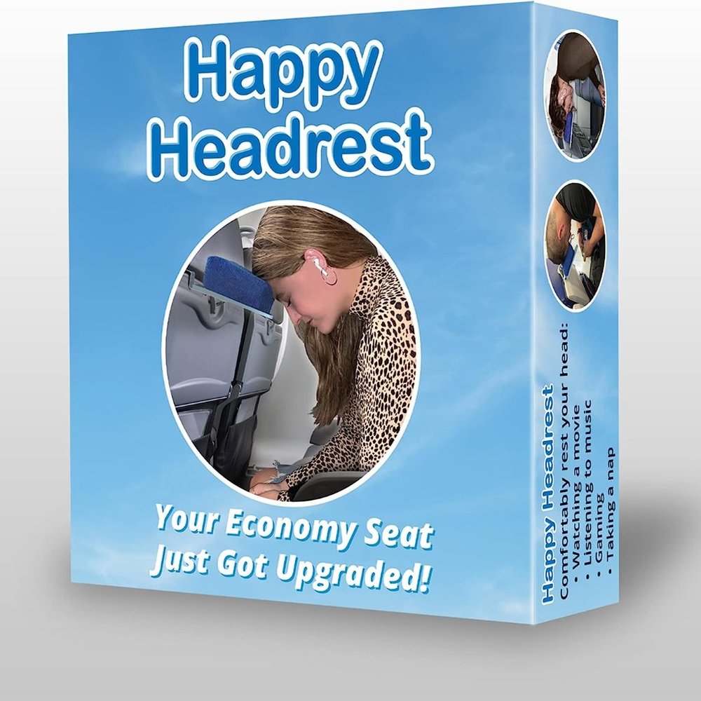 Happy Headrest Travel Pillow - Sleep Face Down with The #1 Travel Pillow